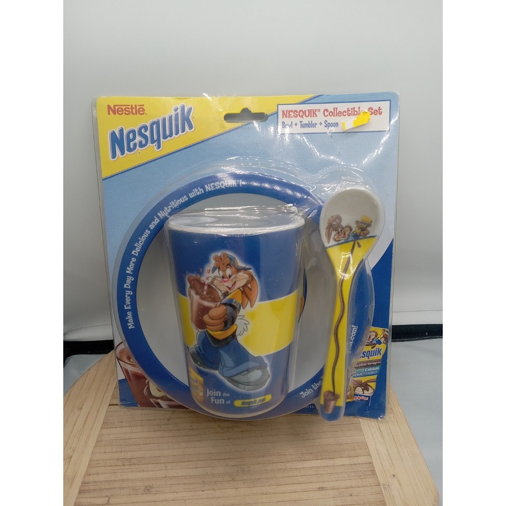 Nestle Nesquik Bowl and Spoon Set Collectible Advertising Promotion
